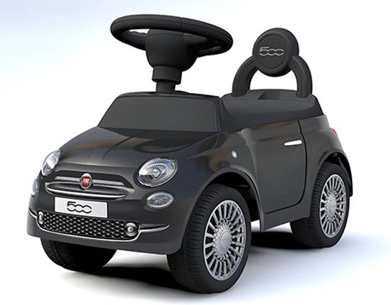 Loopauto Fiat 500 - Zwart - Met claxon en geluiden - Happy Baby