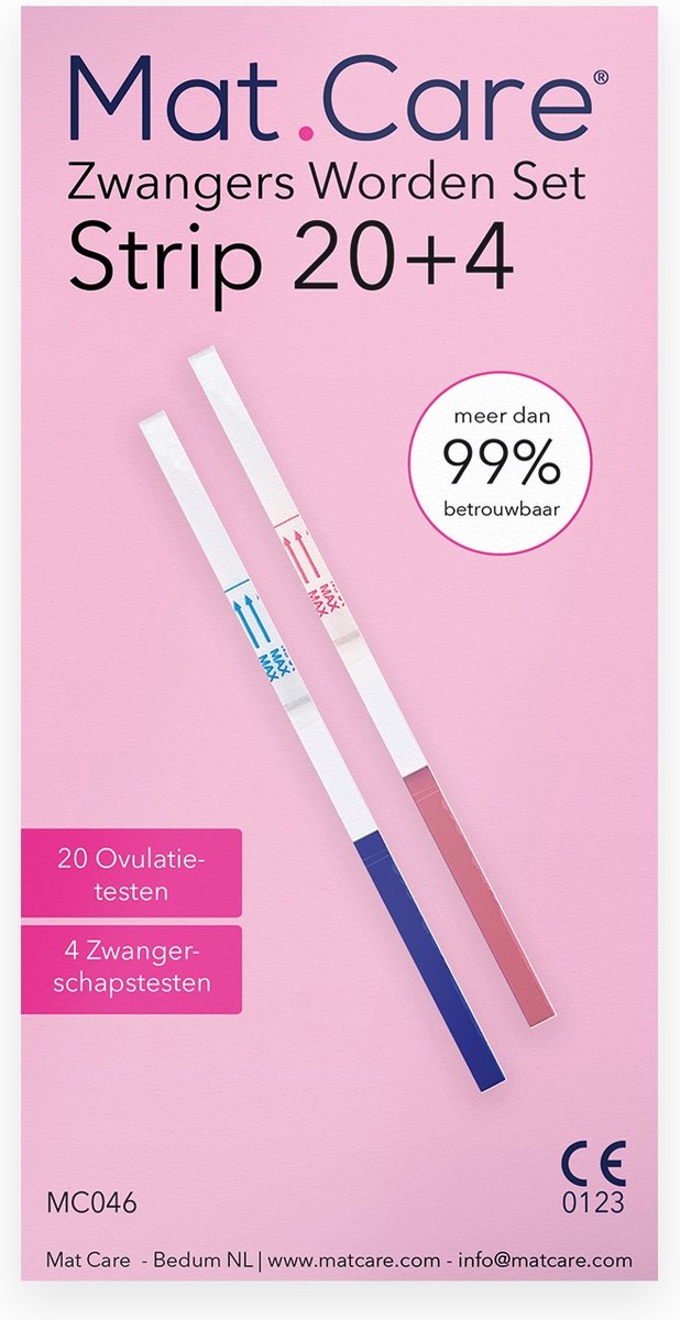 Goedkoopste Mat Care Zwanger worden set Strip 20 ovulatietesten 4 zwangerschapstesten