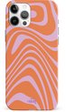 Boogie Wonderland Orange - Single Layer - Hard case geschikt voor iPhone 11 Pro hoesje - Golven print hoesje oranje - Beschermhoes shockproof case geschikt voor iPhone 11 Pro hoesje - Hoesje met golven print oranje