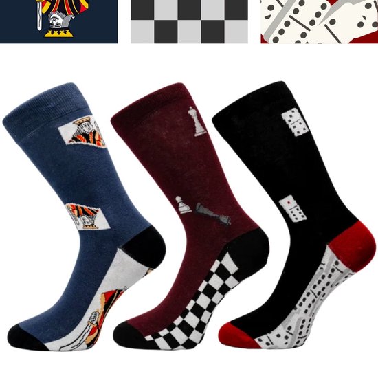 Sockret - Het spel in spelers - 3 Paar Sokken - Vrolijke sokken -Grappige sokken - Maat 41-46 - Kerstcadeau voor vrouwen - Cadeau voor man