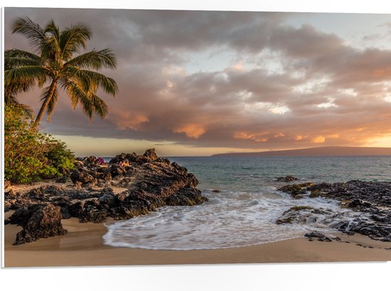 WallClassics - PVC Schuimplaat - Tropisch Strand - 75x50 cm Foto op PVC Schuimplaat (Met Ophangsysteem)