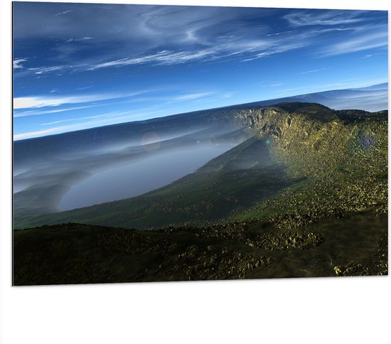 WallClassics - Dibond - Groten Meren in een Berglandschap - 100x75 cm Foto op Aluminium (Met Ophangsysteem)