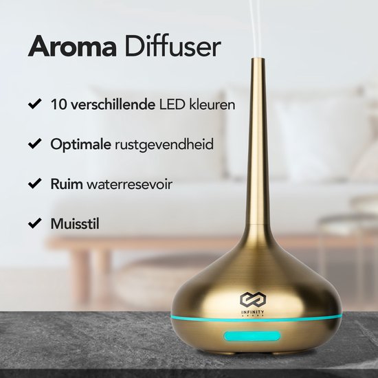 Infinity Goods Aroma Diffuser Incl. 2x 10ml Pure Etherische Olie -  Luchtbevochtiger -... | bol.com