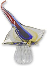 Glazen beeld - Reuzenmanta - Rog - vis - Murano stijl - 28,5 cm hoog