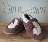 LITTLE-BUNNY suède leren babysloffen bruin hond 6-12 maanden - echt leer - babyschoenen- baby schoentjes jongen/ meisje