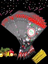 Puntzakken / Puntzak - Inpakzakjes – Kerst - Merry Christmas | Kerstsneeuwman – Sneeuwpop – Sneeuw / IJs | Traktatiezakjes - Uitdeelzakjes - Verjaardagzakjes - Feestzakjes - Inpakzakken | Traktatie - Kado - Leuk verpakt