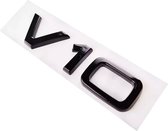 Auto Embleem V10 Zwart - Zelfklevende Badge - V10 Embleem - universeel/alle automerken - voor Achterklep - Auto Accessoires