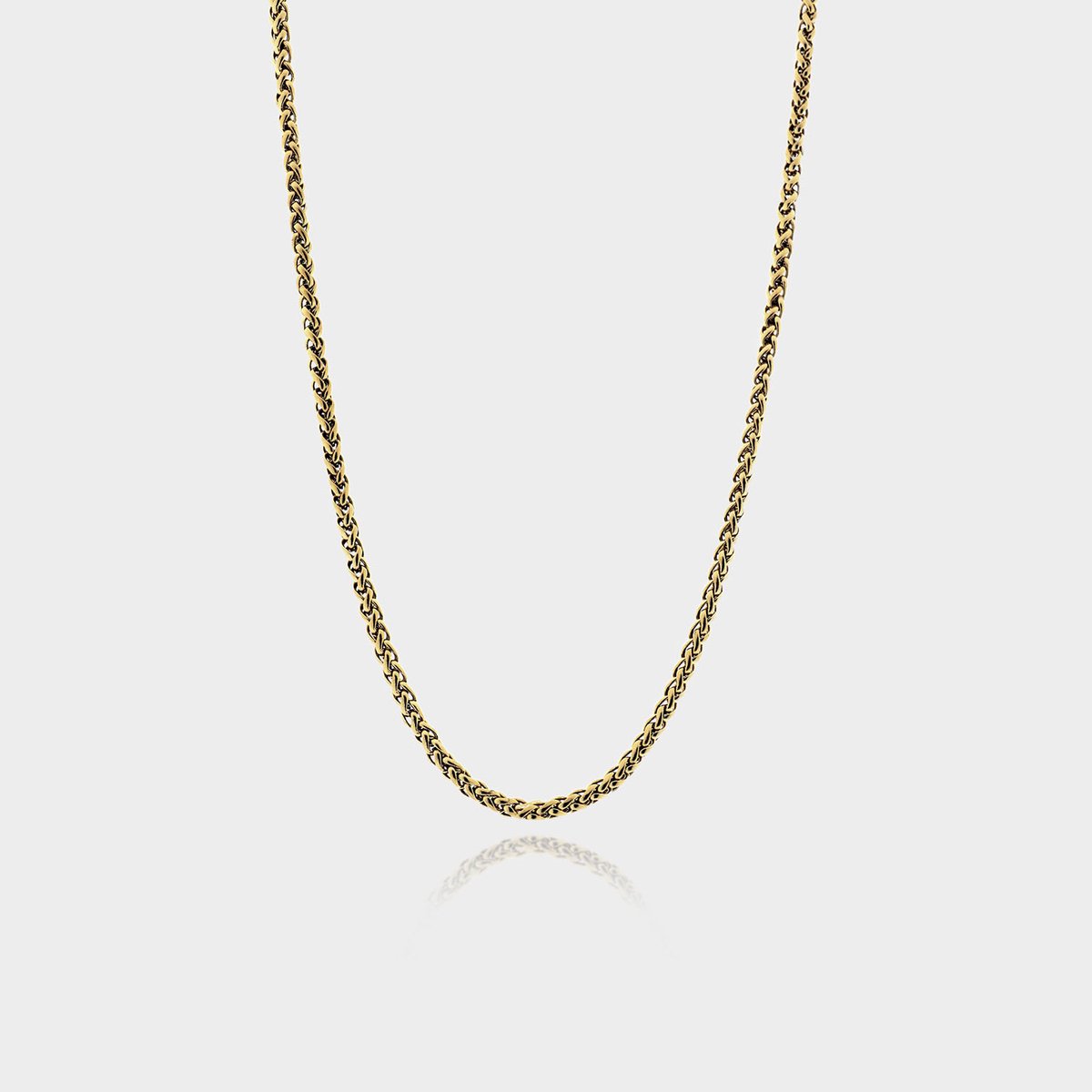 Wheat Ketting 3 mm - Gouden Schakelketting - 50 cm lang - Ketting Heren - Olympus Jewelry