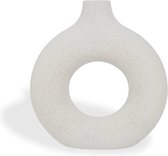 Indore Home - Donut Vaas - Rond Medium - Bloemenvaas - Nordic - interieur - Wit - 18 cm