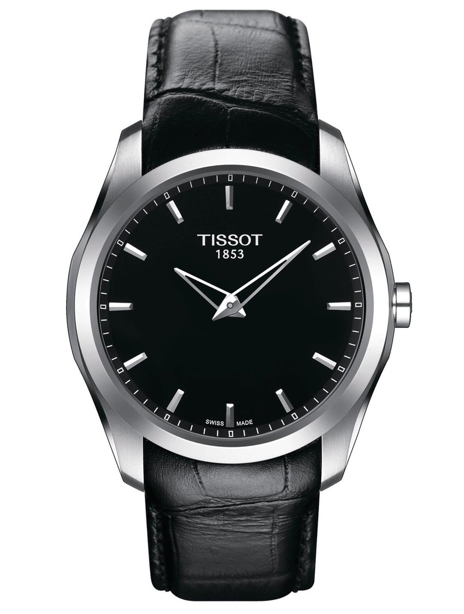 Tissot Couturier Secret Date T0354461605100 Horloge - Leer - Zwart - Ø 40 mm