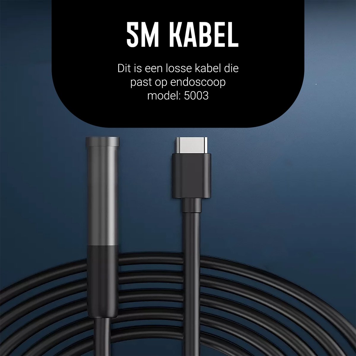 Endoscoop Camera HD Lens Inspectiecamera - Losse kabel 5M - IP67 Waterdicht