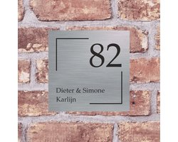 Naamplaatje - Naambordje - RVS - Geborsteld RVS naamplaatje - Huisnummerbord - naambordje voordeur - naambord van RVS - naambord - Gepersonaliseerd Naambord - Naamplaat met eigen tekst - Huis naambord