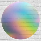 WallClassics - Muursticker Cirkel - Vervaagde Pastelkleuren - 70x70 cm Foto op Muursticker