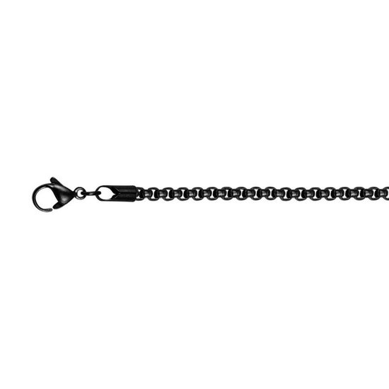 iXXXi-Men-Halsketting 60cm - ronde schakel-Zwart Mat-Heren-Collier-60cm