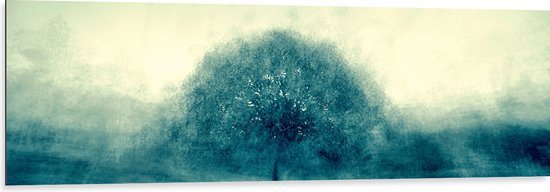WallClassics - Dibond - Tableau Arbre Flou - 150x50 cm Photo sur Aluminium (Décoration murale murale métal)