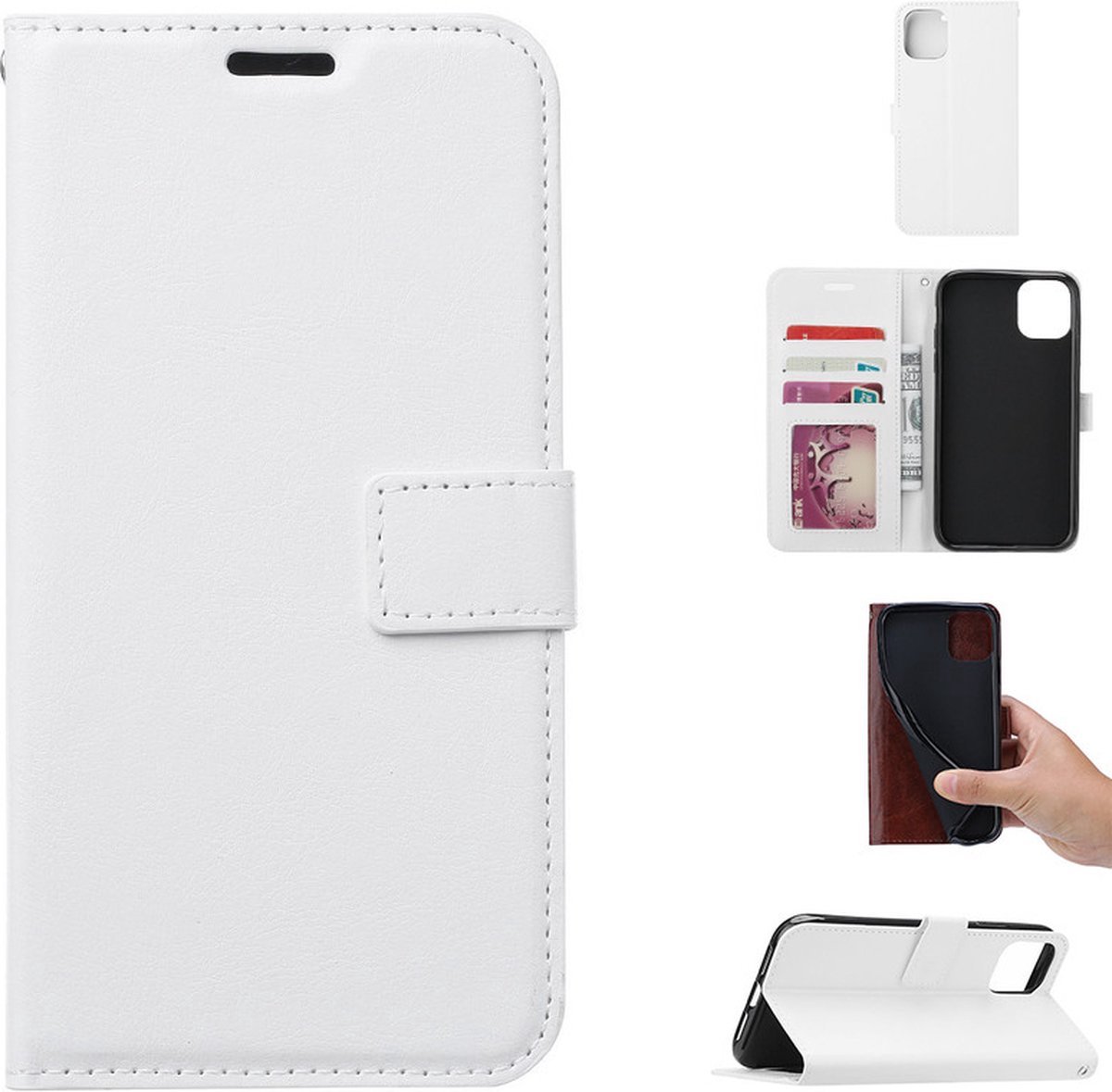 Portemonnee Book Case Hoesje Geschikt voor: iPhone 13 Pro Max - wit