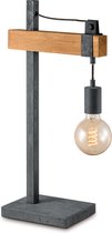 Home Sweet Home - Landelijke tafellamp Denton - Burned metaal - 15/26/55cm - bedlampje - geschikt voor E27 LED lichtbron - gemaakt van Metaal en Hout