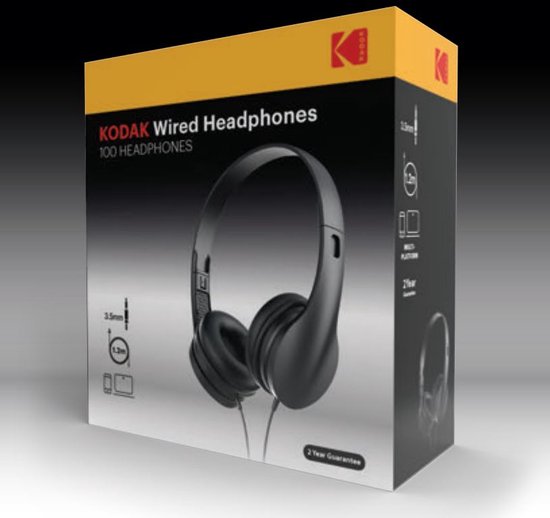 Kodak - 100 Headphones - Casque supra-auriculaire filaire - Casque supra- auriculaire