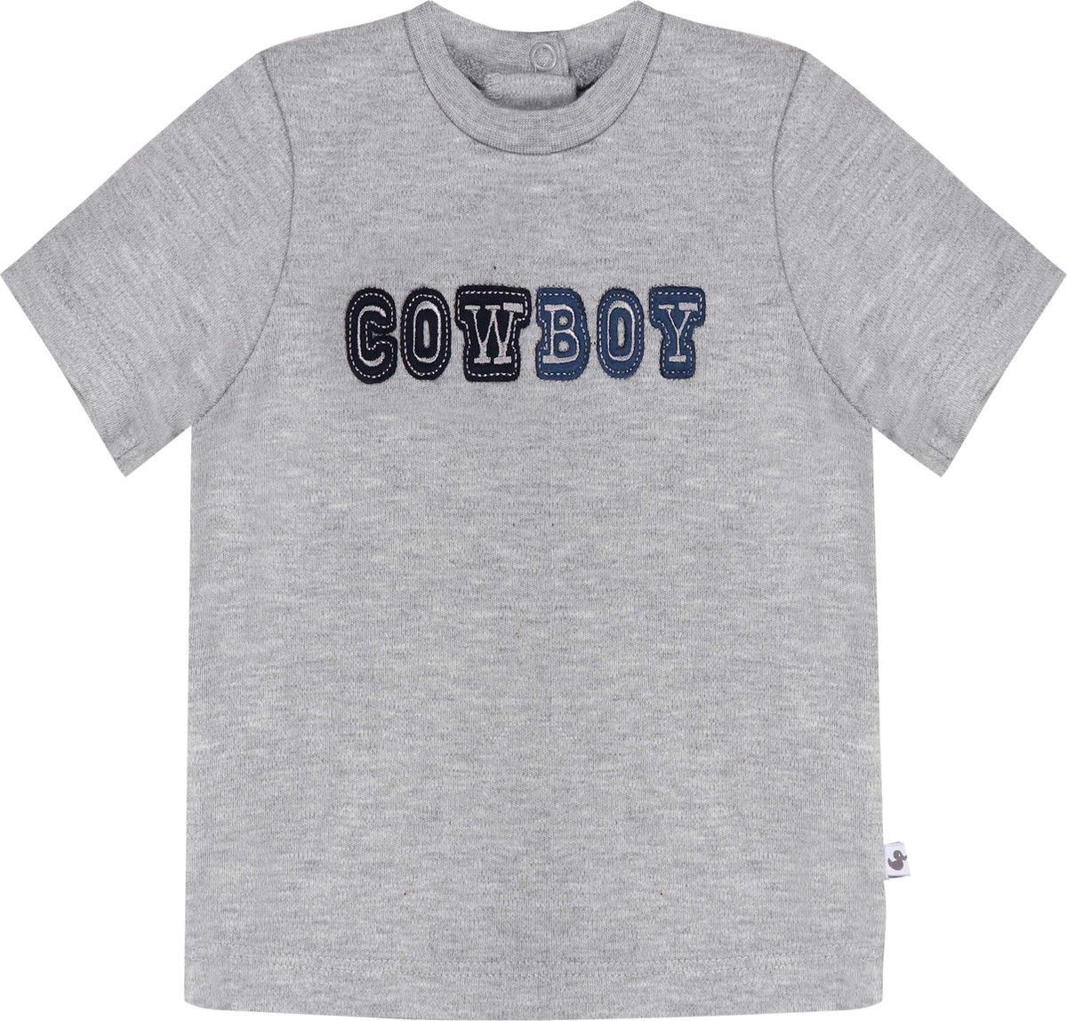 Ducky Beau Shortsleeve Grey Melange - Baby Shirt - Korte Mouwen - Jongens - Maat: 62