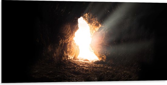 WallClassics - Dibond - Licht aan het Einde van de Tunnel - 100x50 cm Foto op Aluminium (Met Ophangsysteem)