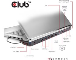 CLUB3D UNIVERSEEL Docking station USB Type C 3.2 Gen1 Triple Display Dynamic PD oplaad + 100W PD charger