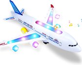 Speelgoed vliegtuig met led licht en vliegtuig geluiden - zelfrijdene vliegtuig - 30.5CM (incl. batterij)