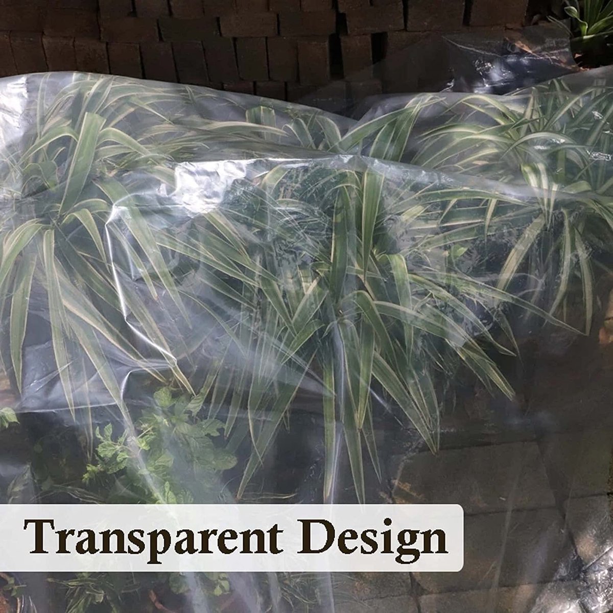 Bâche transparente en plastique épais avec Oeillets en métal Pour camping,  sol, plantes Bâche imperméable 1 x 2 m