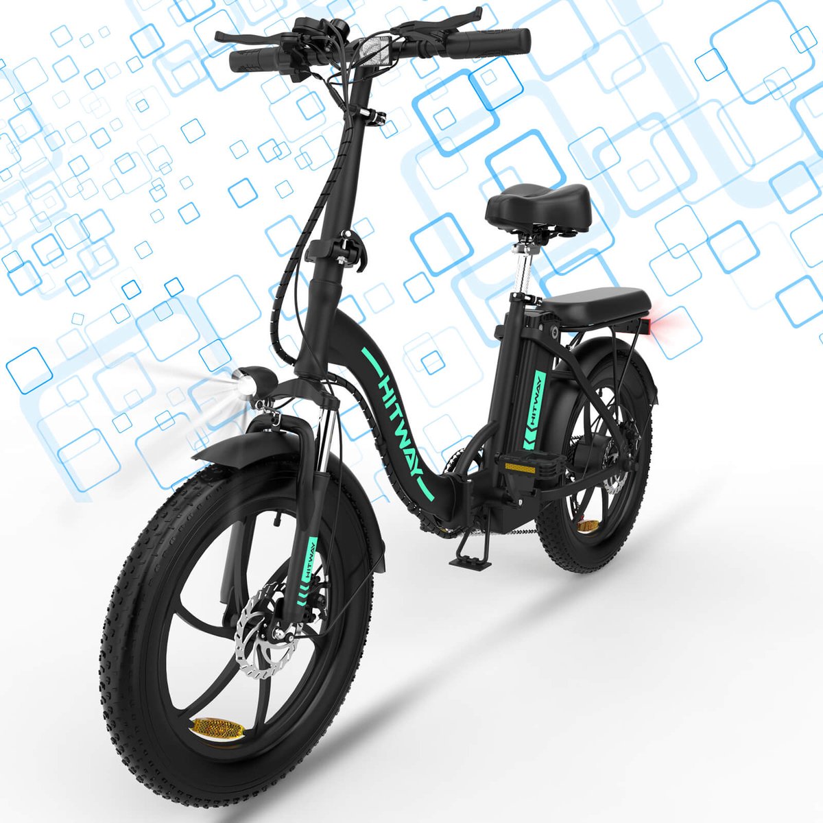 HITWAY E Bike Fat Tire Urban opvouwbare elektrische fiets, 20 Inch, 250W/36V/11,2Ah batterij voor heren en dames