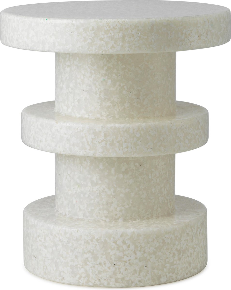 Bit Stool Stack - Bijzettafel Wit-Wit - H 42 x Ø 36 cm