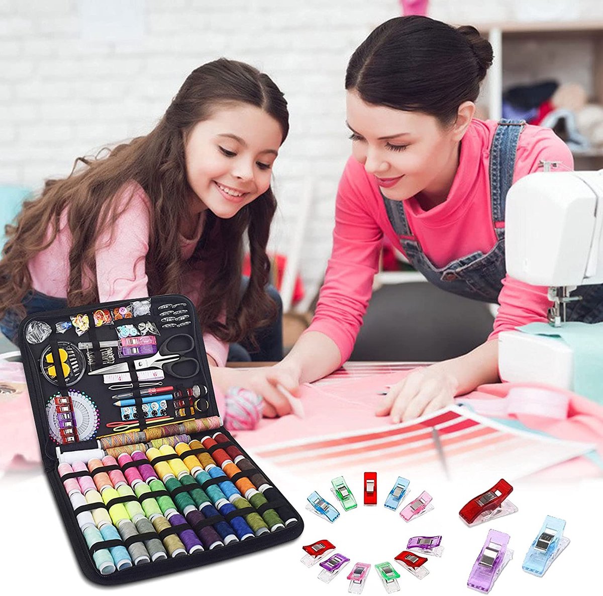Naaiset Compleet - Kunststof - Groen - Alle naai accessoires op één