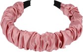 Haarband Diadeem Gerimpeld Satijn Stof 3cm Roze