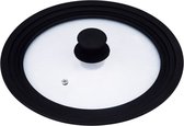 Oneiro’s Luxe Universeel glazen deksel - 24 / 26 / 28cm – koken – tafelen – keuken – pan accessoires – inductie – gas – potten – pannen