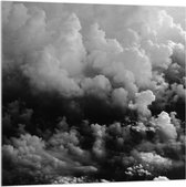 WallClassics - Acrylglas - Zee van Donkere Wolken (Zwart/wit) - 100x100 cm Foto op Acrylglas (Wanddecoratie op Acrylaat)