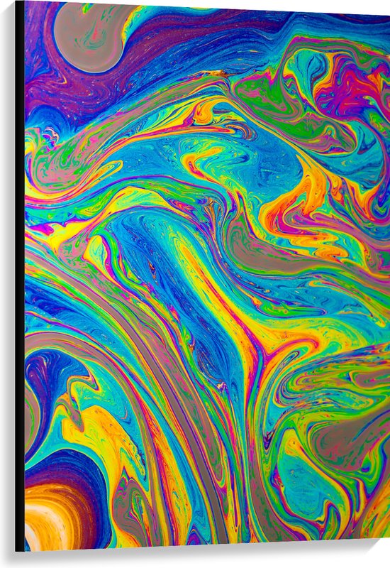 WallClassics - Toile - Mélange de peinture aux couleurs vives - 80x120 cm Photo sur toile (Décoration murale sur toile)