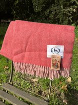 100% Wollen Herringbone Rug / plaid rood  - dik deken - warm - CADEAUTIP - duurzaam