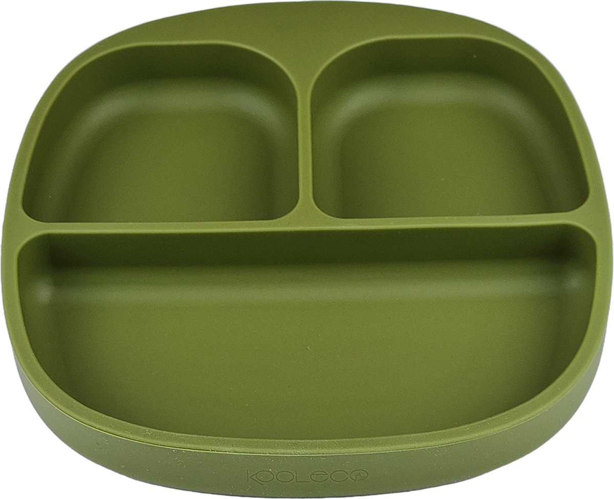 Goedkoopste Kooleco - siliconen vakjesbord met zuignap - olijfgroen