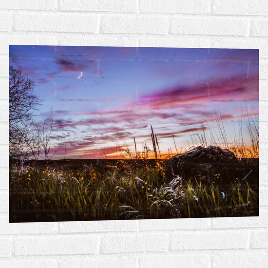 WallClassics - Muursticker - Roze Wolken in de Lucht - 80x60 cm Foto op Muursticker