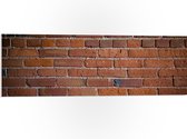 WallClassics - PVC Schuimplaat - Stenen Muur Bruin - 90x30 cm Foto op PVC Schuimplaat (Met Ophangsysteem)