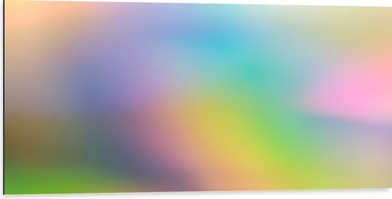 WallClassics - Dibond - Vervaagde Pastelkleuren - 100x50 cm Foto op Aluminium (Met Ophangsysteem)