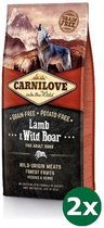 2x12 kg Carnilove lamb / wild boar adult hondenvoer