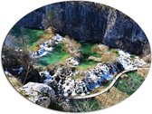 WallClassics - Dibond Oval - Lacs de Plitvice vus du dessus - 80x60 cm Photo sur ovale (avec système de suspension)