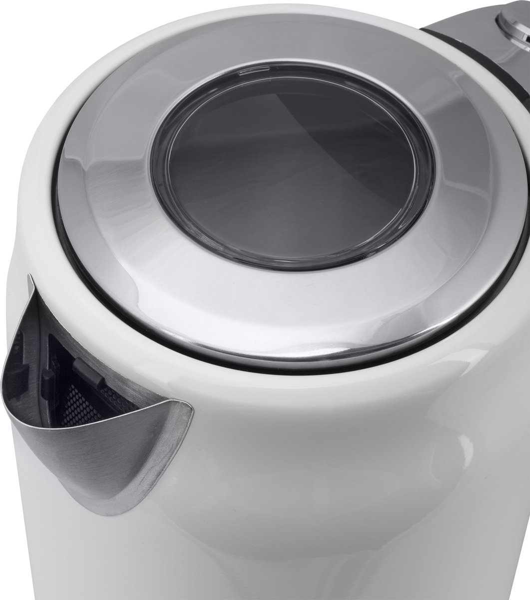 Bouilloire électrique 1.7l 2200w blanc livoo - dod180w - rétro