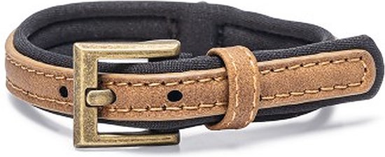 Beeztees Balacron Ax - Halsband Hond - Kunstleer - Bruin - 21-26 cm x 10 mm