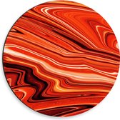 WallClassics - Dibond Muurcirkel - Verschillende Tinen Oranjekleurige Verf - 30x30 cm Foto op Aluminium Muurcirkel (met ophangsysteem)