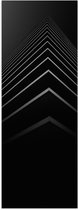 WallClassics - Poster Glanzend – Stapel Zwarte Abstracte Platen - 40x120 cm Foto op Posterpapier met Glanzende Afwerking
