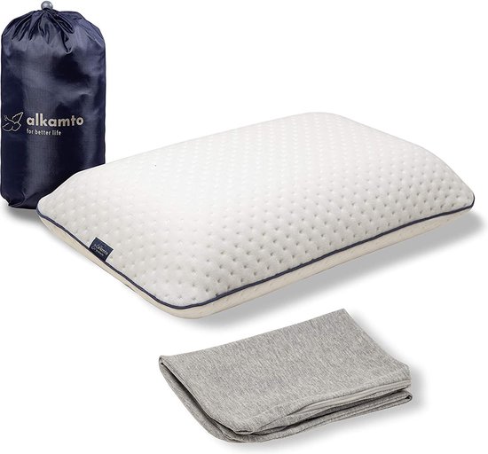 Federe Per Cuscino Cervicale Alkamto - 2 Pezzi, Cotone, Dimensioni 40x25x10 Cm, Lavabili, Traspiranti, Morbide, Colore Bianco