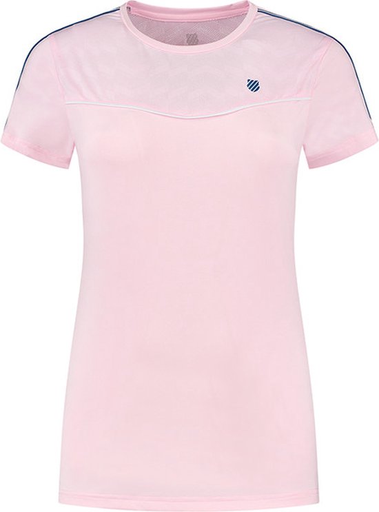 K-Swiss Hypercourt Round Neck Mesh Tee - sportshirts - Pink - Vrouwen