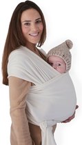 Mushie - Baby wikkeldoek - Baby Wrap Carrier - Ivory - Baby Draagdoek Gebroken Wit