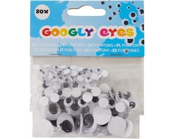 foto van Wiebeloogjes - Sticker/ zwart wit - Googly Eyes - Plakoogjes -Plak Oogjes