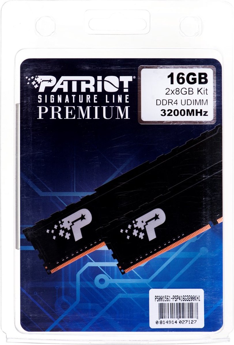 Patriot Memory Signature Premium PSP416G2666KH1 geheugenmodule 16 GB 2 x 8 GB DDR 3200 MHz